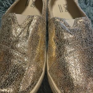 TOMS Women's Gold Slip-On Shoes